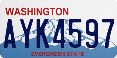 WA license plate AYK4597