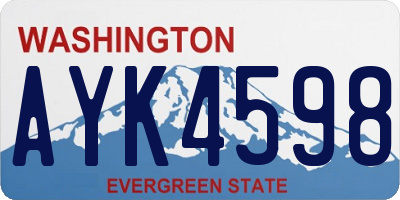 WA license plate AYK4598