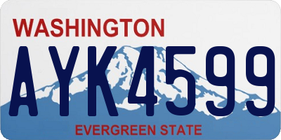 WA license plate AYK4599