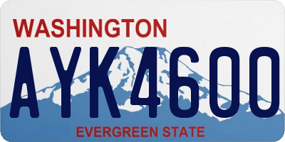 WA license plate AYK4600