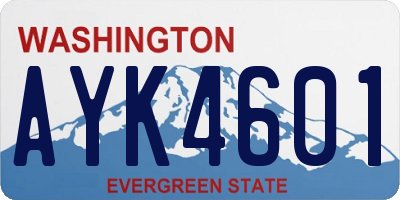 WA license plate AYK4601
