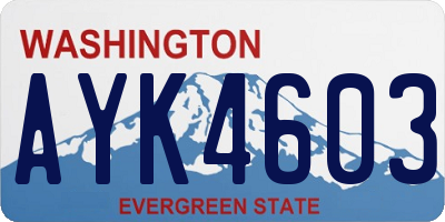 WA license plate AYK4603