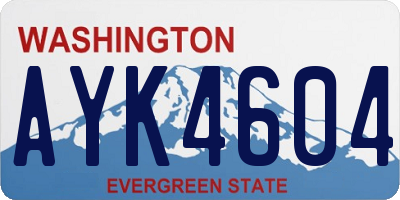 WA license plate AYK4604