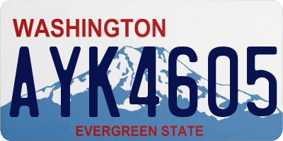 WA license plate AYK4605