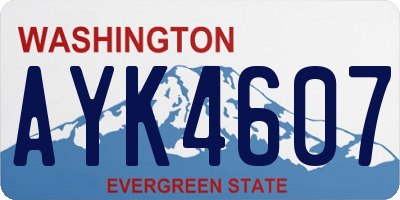 WA license plate AYK4607