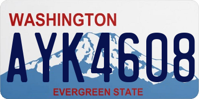 WA license plate AYK4608