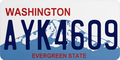 WA license plate AYK4609