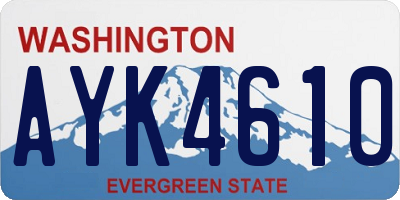WA license plate AYK4610