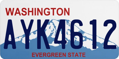 WA license plate AYK4612