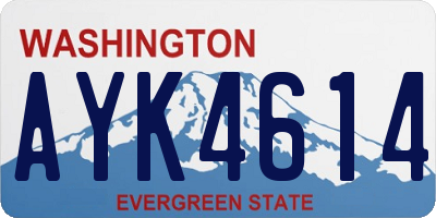 WA license plate AYK4614