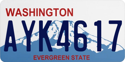 WA license plate AYK4617