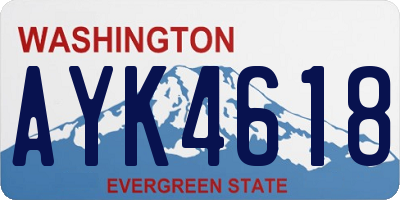 WA license plate AYK4618