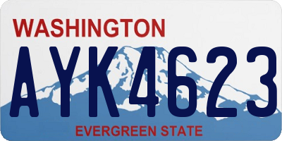 WA license plate AYK4623