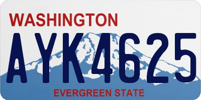WA license plate AYK4625