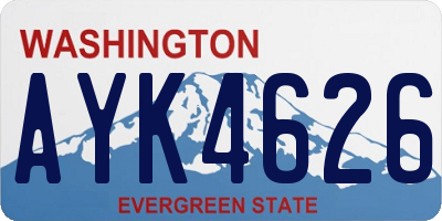 WA license plate AYK4626