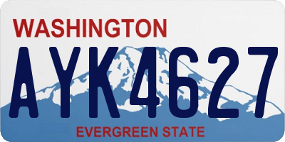 WA license plate AYK4627