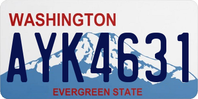 WA license plate AYK4631