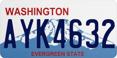 WA license plate AYK4632