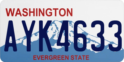 WA license plate AYK4633