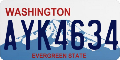 WA license plate AYK4634