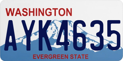 WA license plate AYK4635