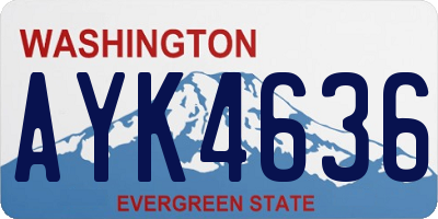 WA license plate AYK4636