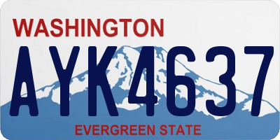 WA license plate AYK4637