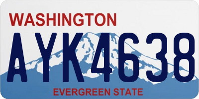 WA license plate AYK4638