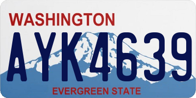 WA license plate AYK4639