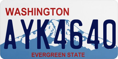 WA license plate AYK4640