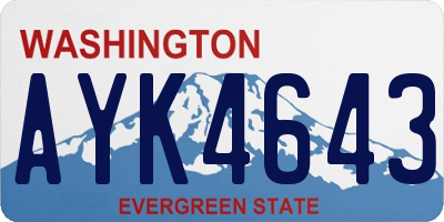 WA license plate AYK4643