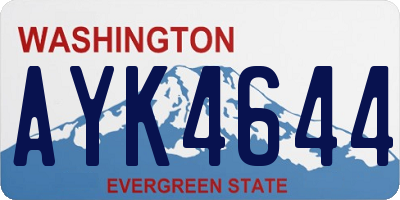 WA license plate AYK4644