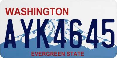 WA license plate AYK4645