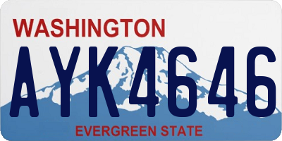 WA license plate AYK4646