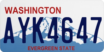 WA license plate AYK4647