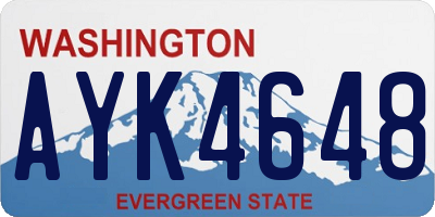 WA license plate AYK4648