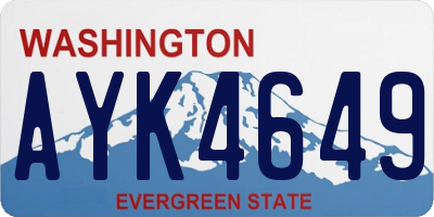 WA license plate AYK4649