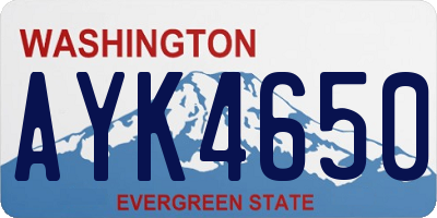 WA license plate AYK4650