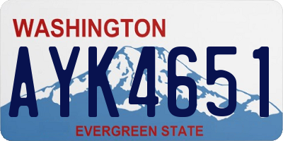 WA license plate AYK4651
