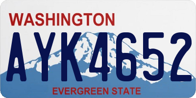 WA license plate AYK4652