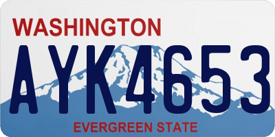 WA license plate AYK4653
