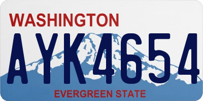 WA license plate AYK4654
