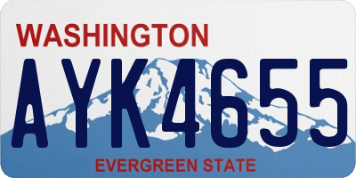 WA license plate AYK4655