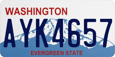 WA license plate AYK4657