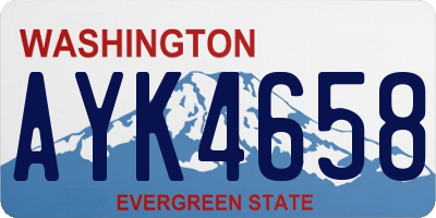 WA license plate AYK4658