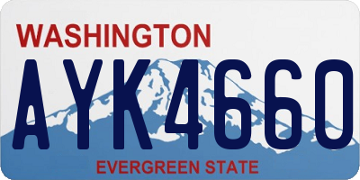 WA license plate AYK4660