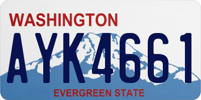 WA license plate AYK4661