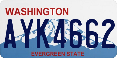 WA license plate AYK4662