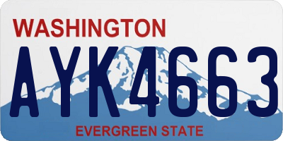 WA license plate AYK4663