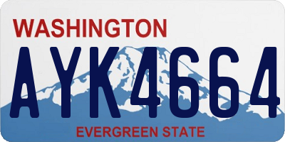 WA license plate AYK4664